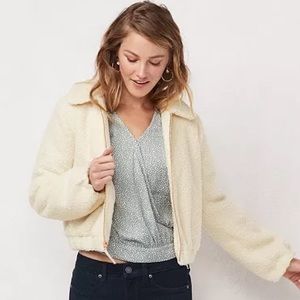 Lauren Conrad Zip Front Sherpa Jacket